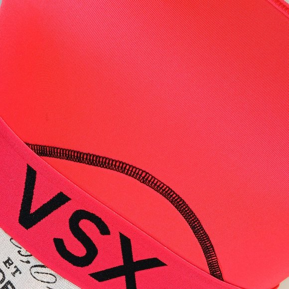 Victoria's Secret Racer Back Sports Bra VSX Activewear Coral Size S NWOT - Picture 3 of 14